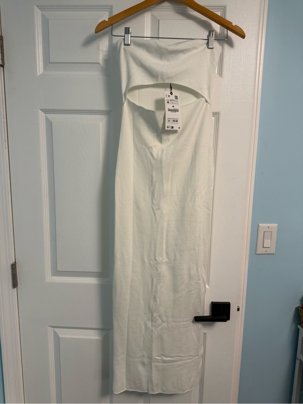 Zara Strapless Cream Midi Tube Dress - Picture 1 of 2